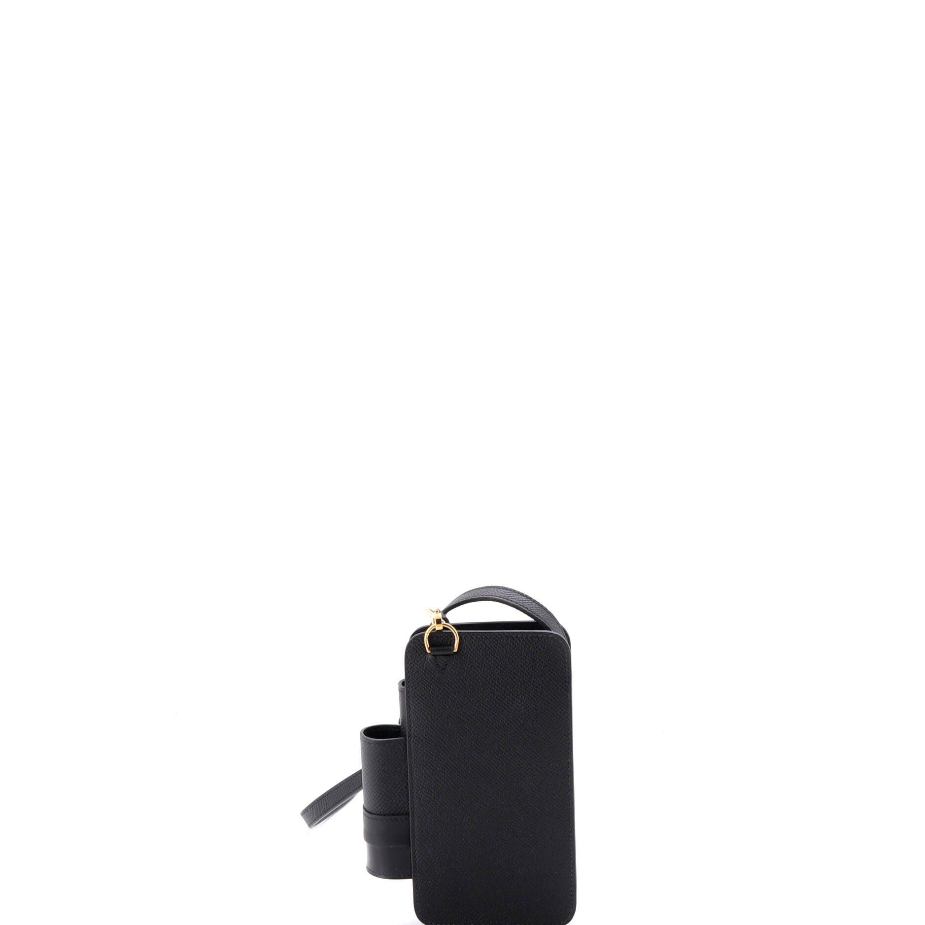Pre-Owned Hermes Hermesway Phone Case Crossbody Bag Epsom, Alternate, color, Noir