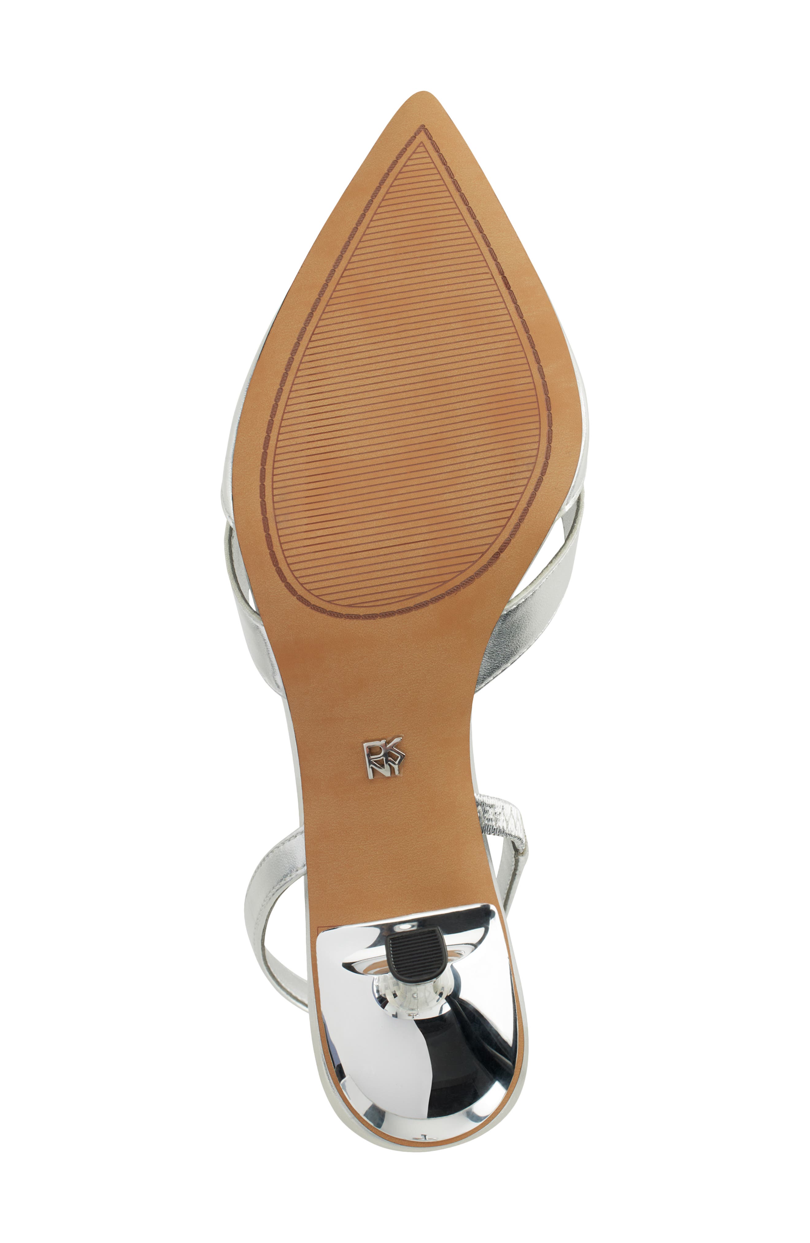 DKNY Glorianna Slingback Pointed Toe Pump, Alternate, color, Silver