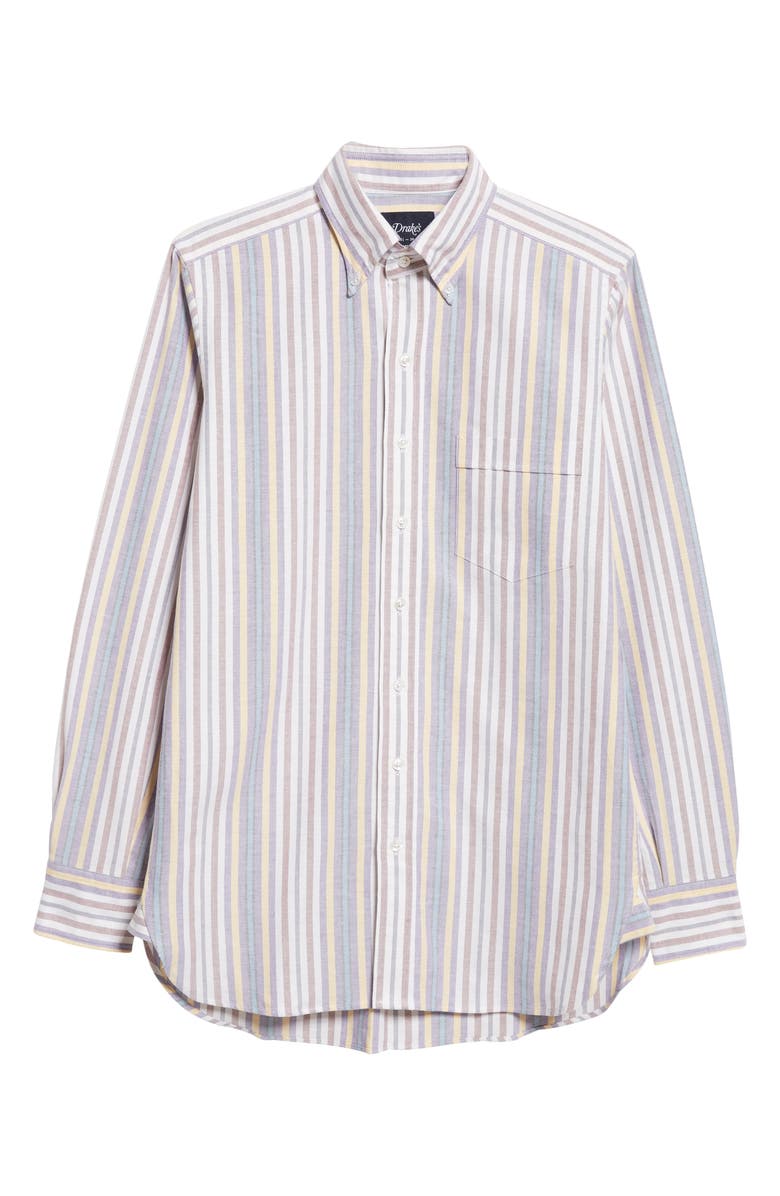 Drake's Stripe Oxford Button-Down Shirt, Alternate, color, 