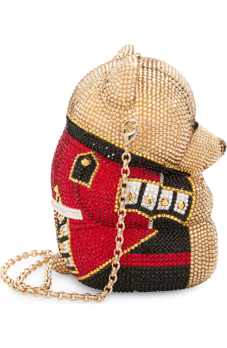 JUDITH LEIBER COUTURE Teddy Bear Albert Crystal Embellished Novelty Clutch, Alternate, color, Champagne Prosecco Multi