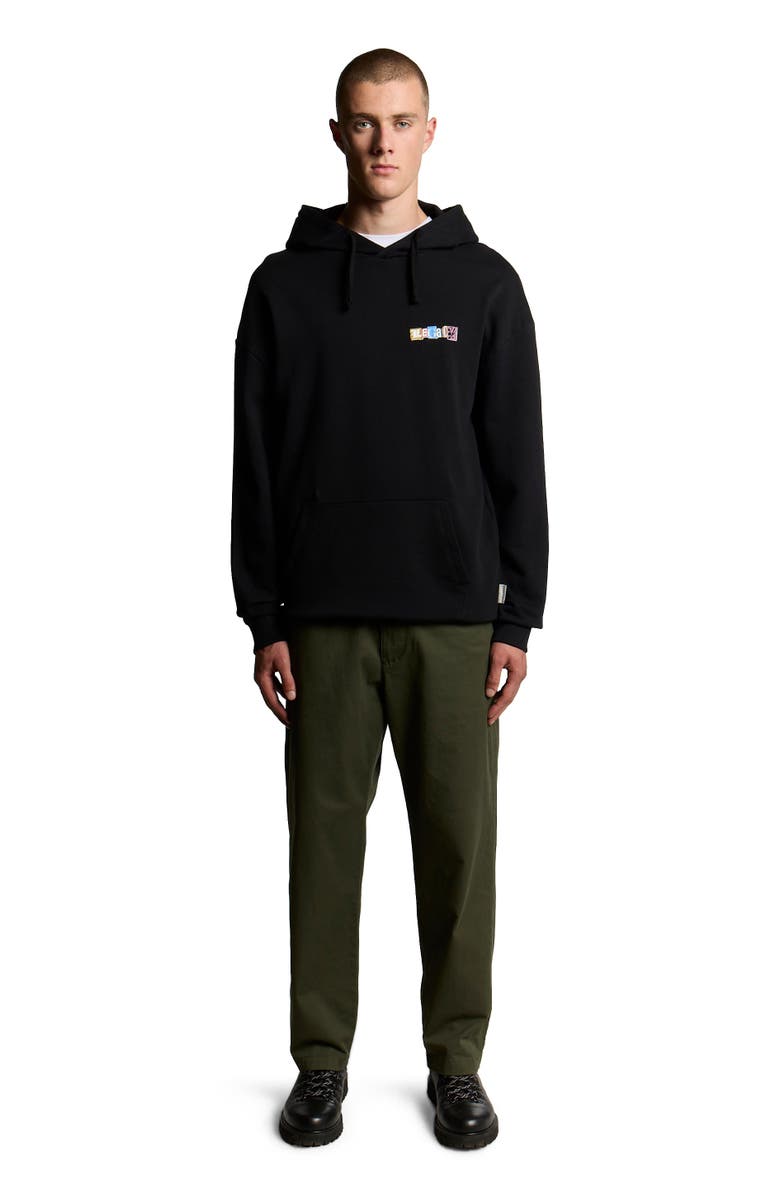 Lyle & Scott Bold Letters Long Sleeve Graphic Hoodie, Main, color, Jet Black