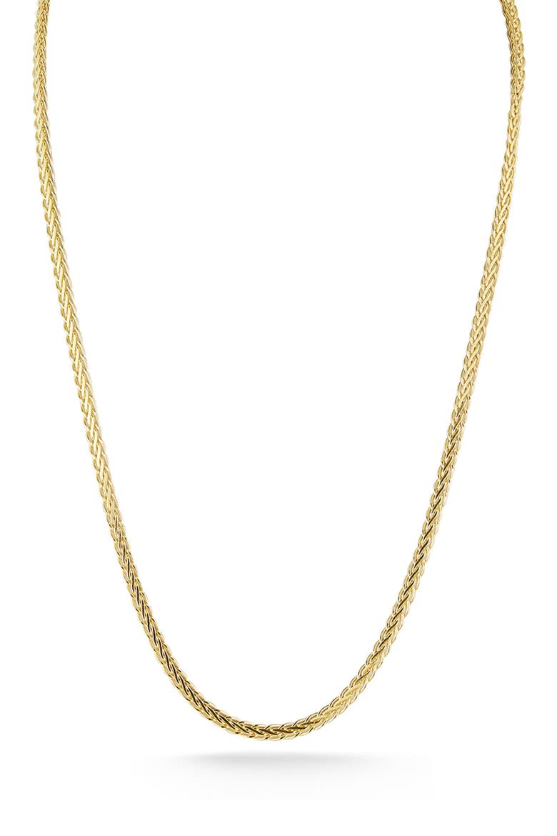 18k Gold Plated Wheat Chain Necklace, Main, color, GOLD