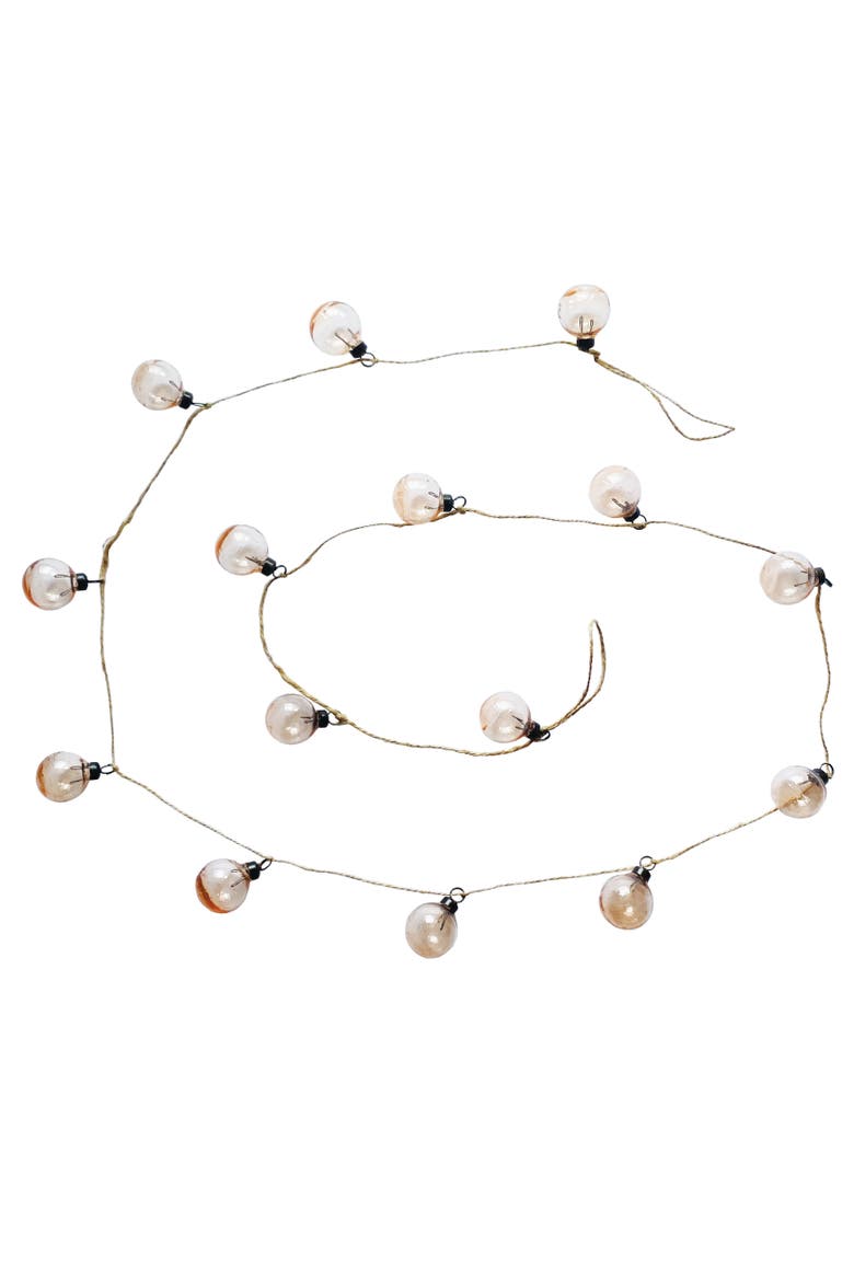 Handblown Glass Ball Garland with Iron Accents, Main, color, Pink