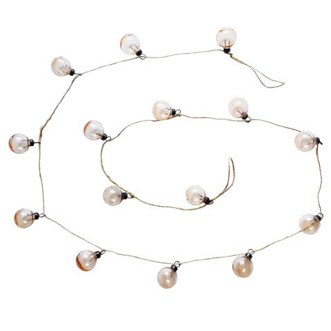 Handblown Glass Ball Garland with Iron Accents