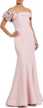 Mac Duggal Off The Shoulder Crepe Mermaid Gown