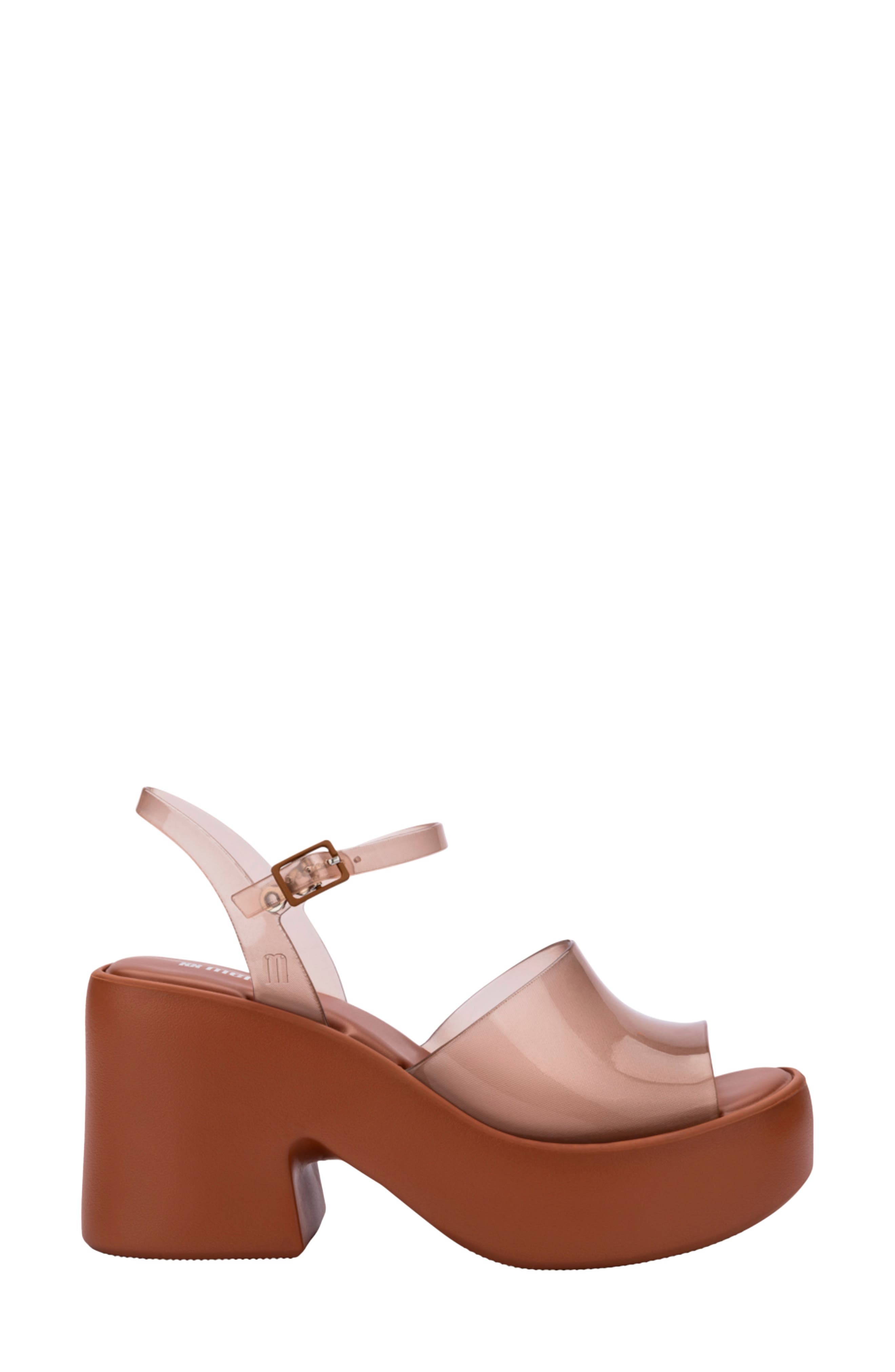 Lina Ankle Strap Platform Sandal, Alternate, color, BROWN/TRANSPARENT