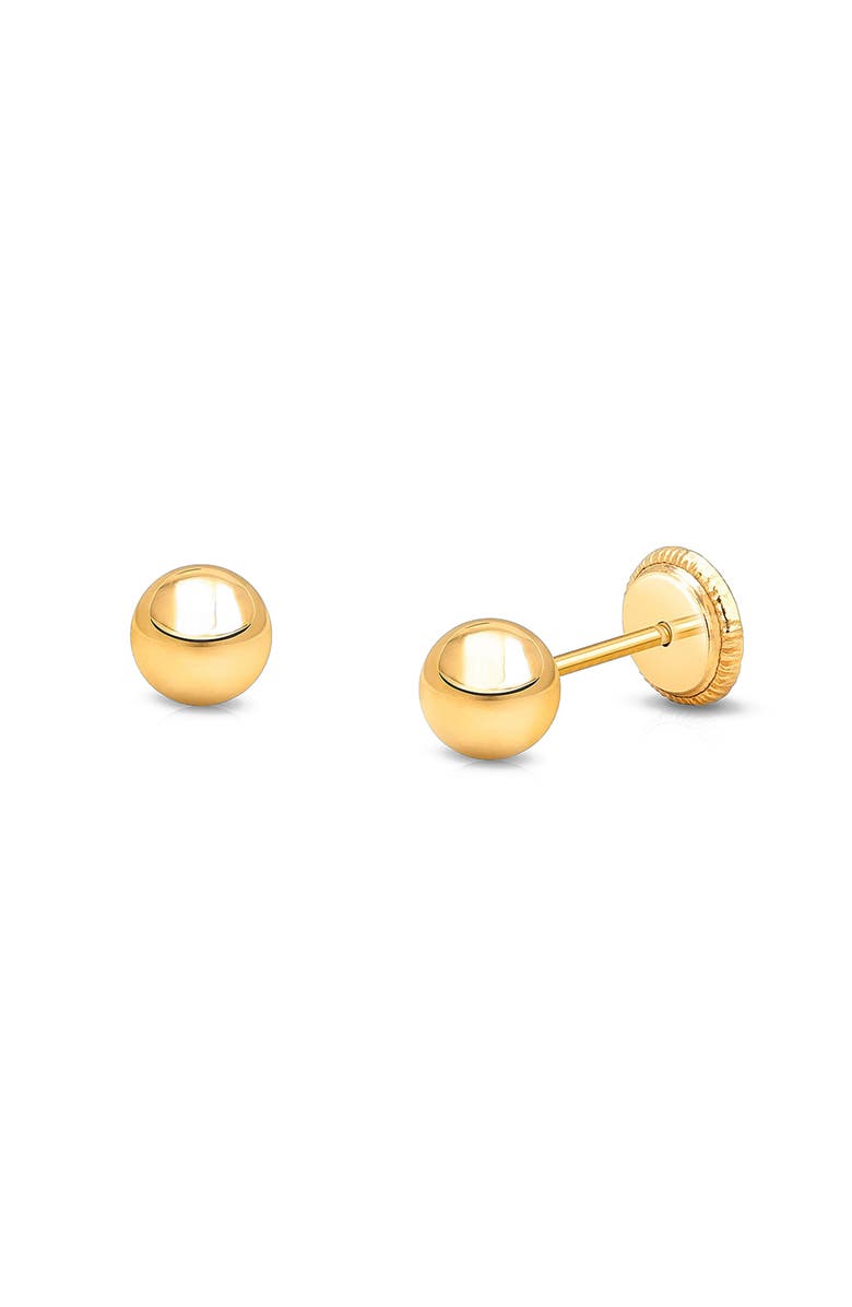 Tiny Blessings 14K Gold 4mm Classic Round Studs Screw Back Earrings, Main, color, 14K Yellow Gold