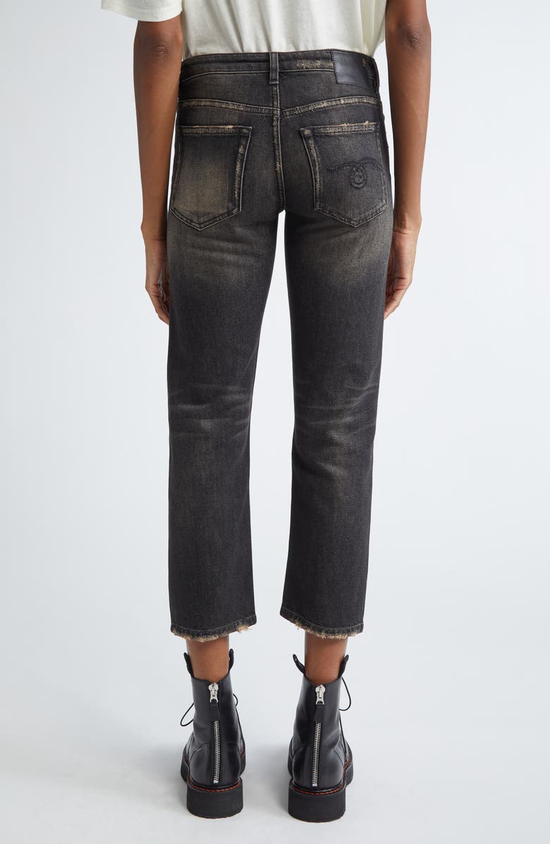 R13 Straight Leg Jeans, Alternate, color, Abbey Black