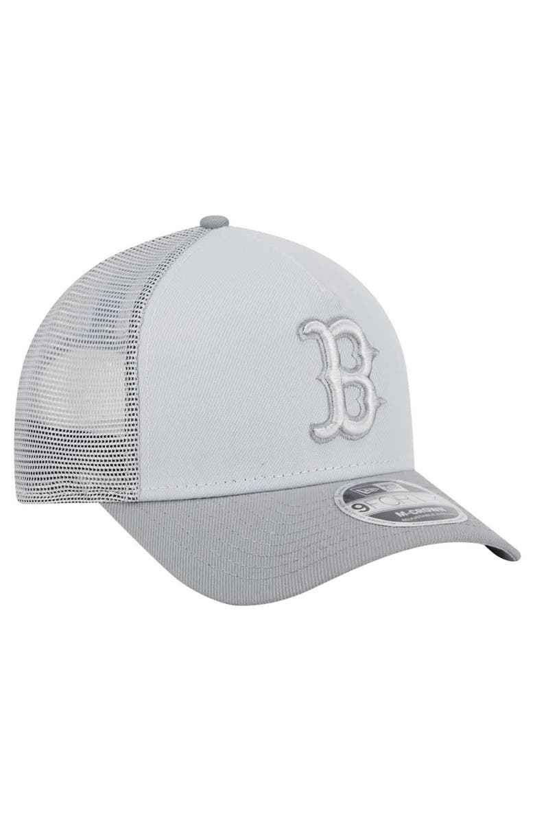 New Era Men's New Era Gray Boston Red Sox Color Pack A-Frame 9FORTY Trucker Adjustable Hat, Alternate, color,