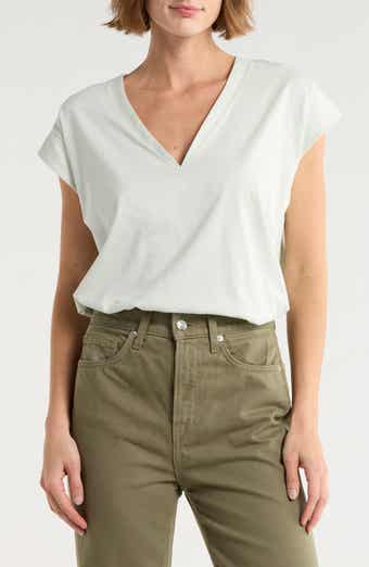 FRAME Pima Cotton V-Neck Tee