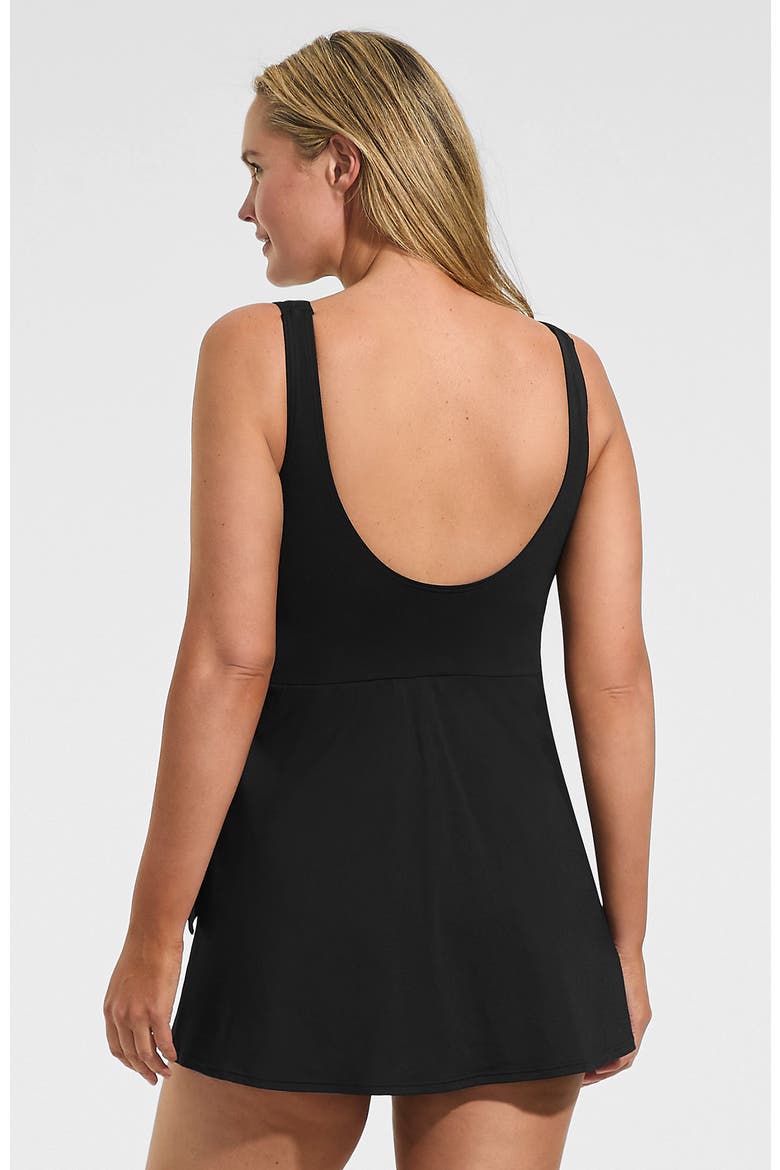 Plus Size DD-Cup Side Tie Mini Swim Dress Swimsuit, Alternate, color, Black