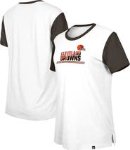 New Era Women's New Era  White/Brown Cleveland Browns Third Down Colorblock T-Shirt
