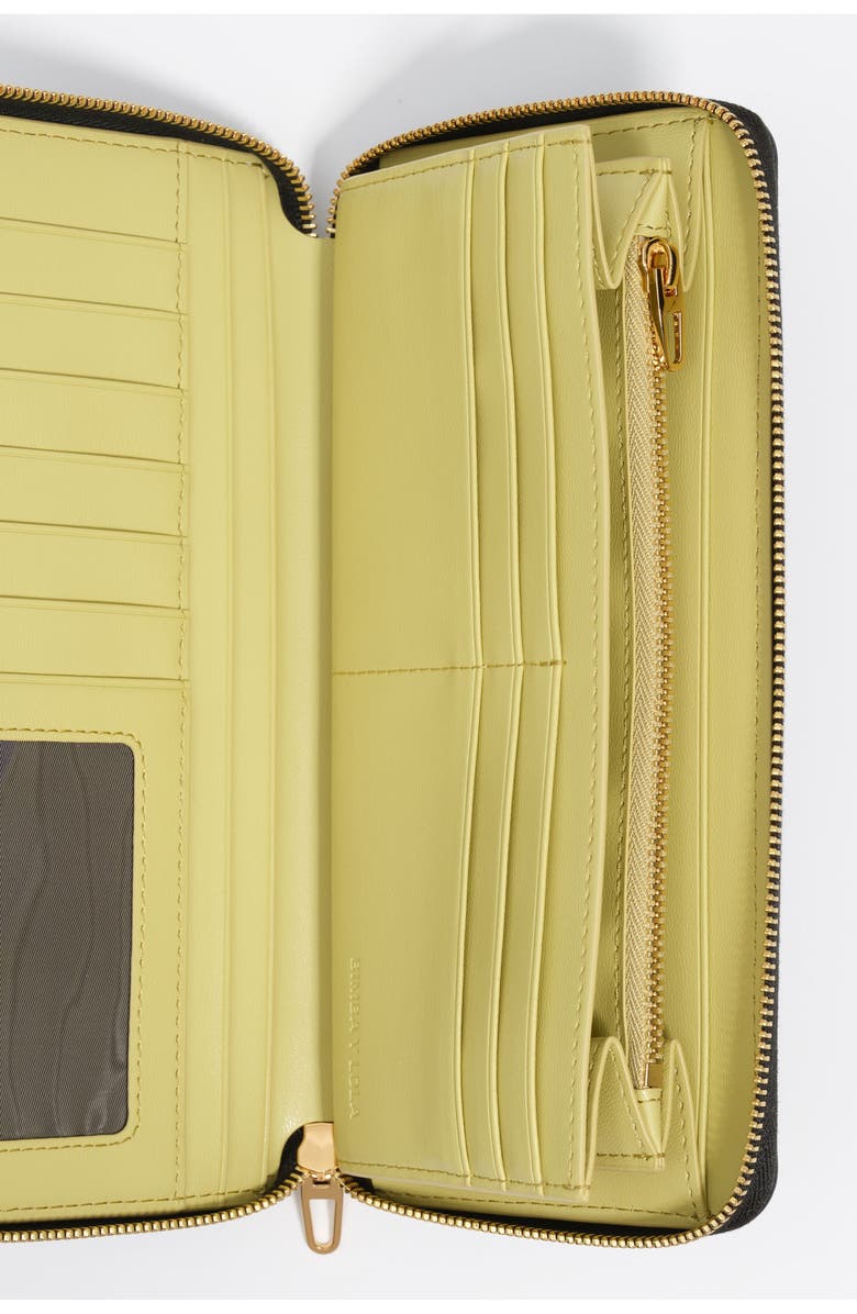 Bimba y Lola Shiny Textured Wallet, Alternate, color, Black