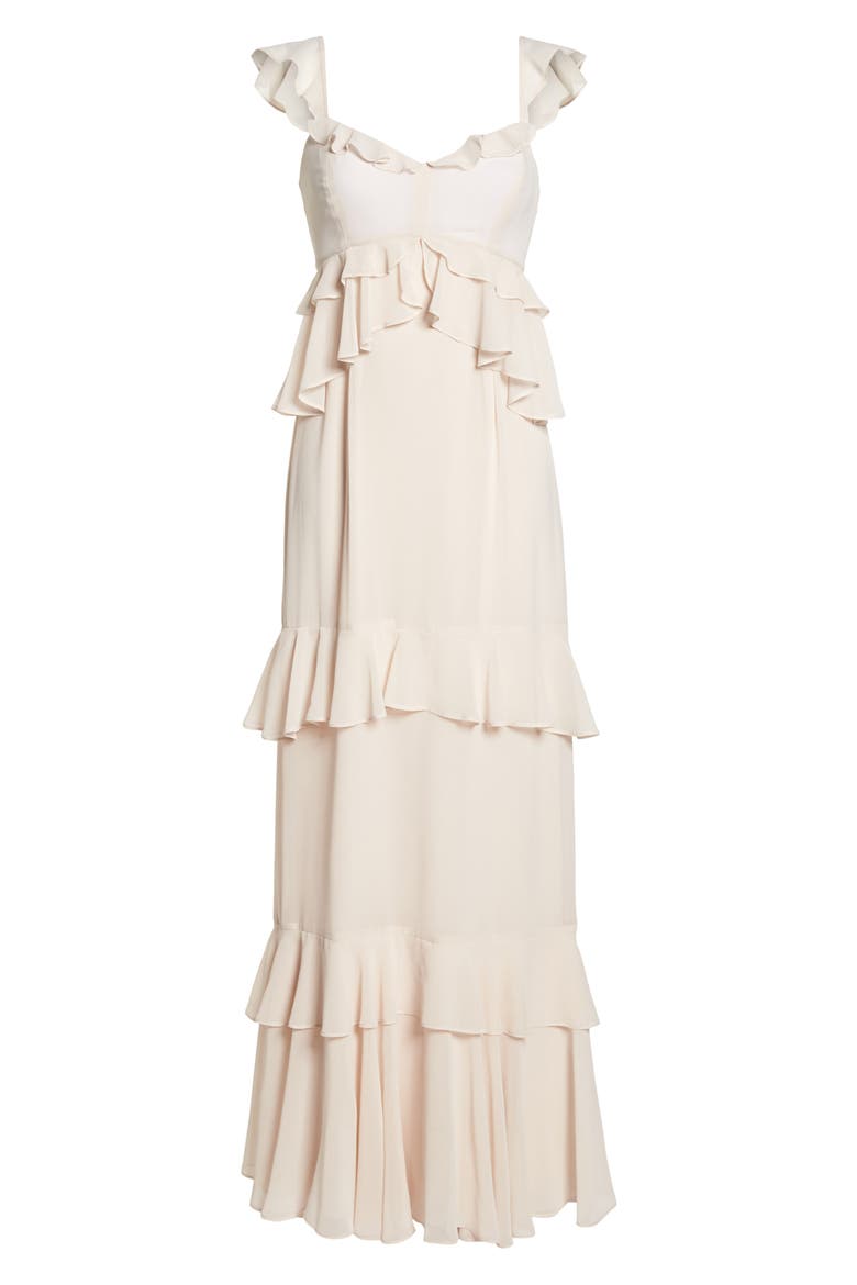 The Gywneth Ruffle Maxi Gown, Alternate, color, CHAMPAGNE