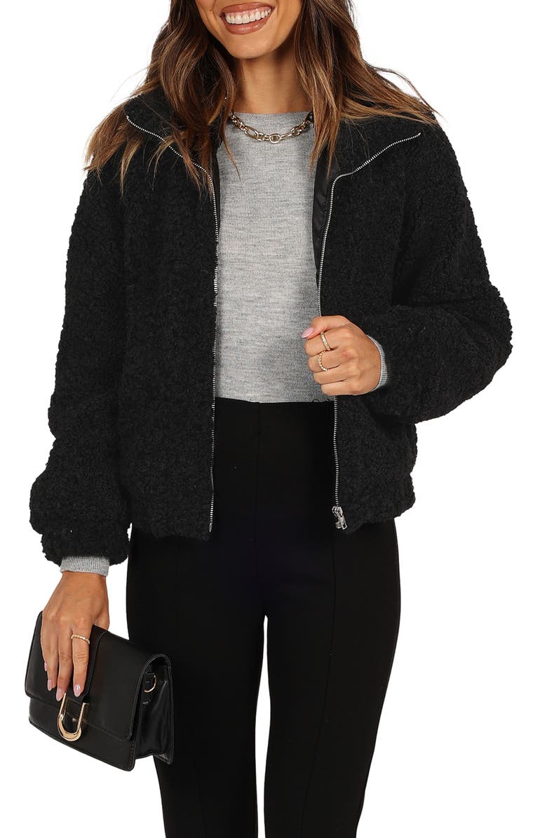 Petal & Pup Lucia Faux Fur Zip-Up Jacket, Main, color,