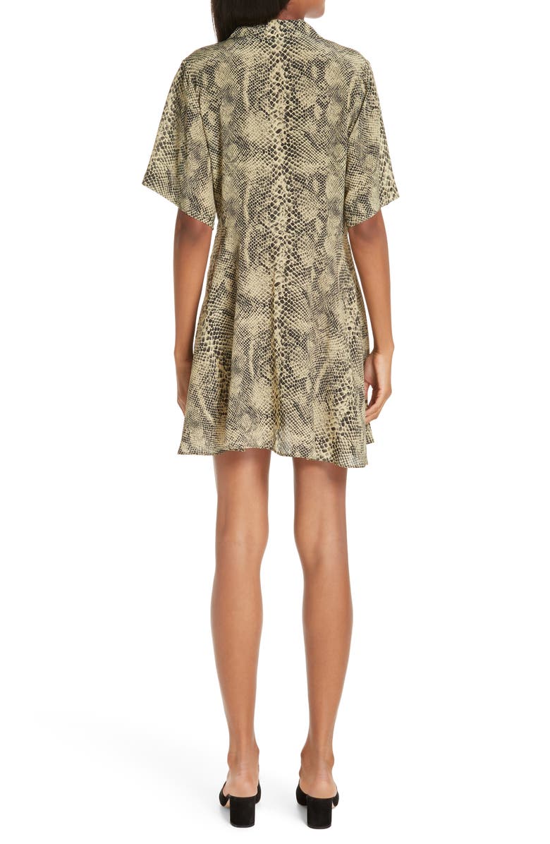 Sandy Liang Snake Print Shirtdress, Alternate, color, 