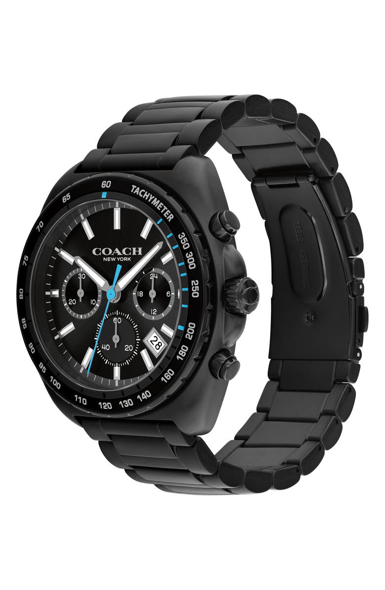 COACH Charter Chronograph Bracelet Watch, 44.5mm, Alternate, color, Black