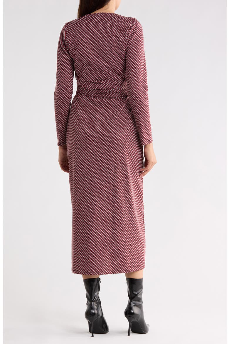 Long Sleeve Knit Wrap Dress, Alternate, color, RED