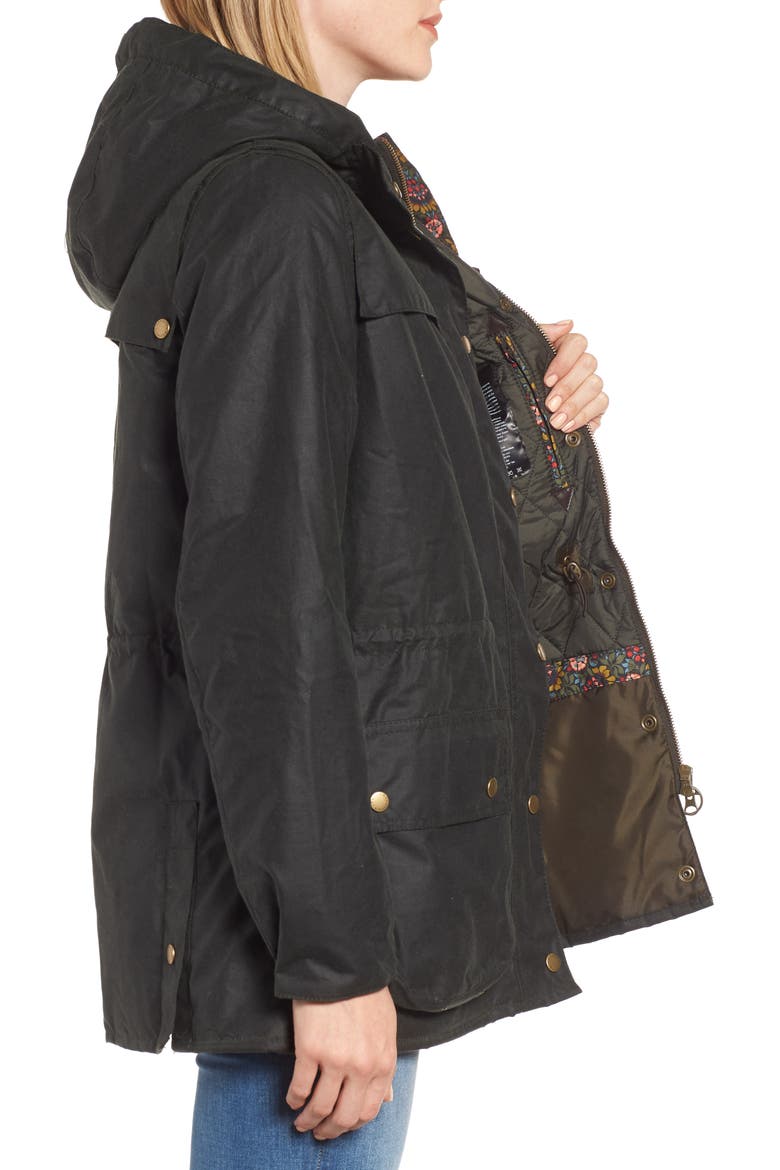 x Liberty Blaise Hooded Waxed Jacket (Nordstrom Exclusive), Alternate, color, SAGE/ PERSIPHONE