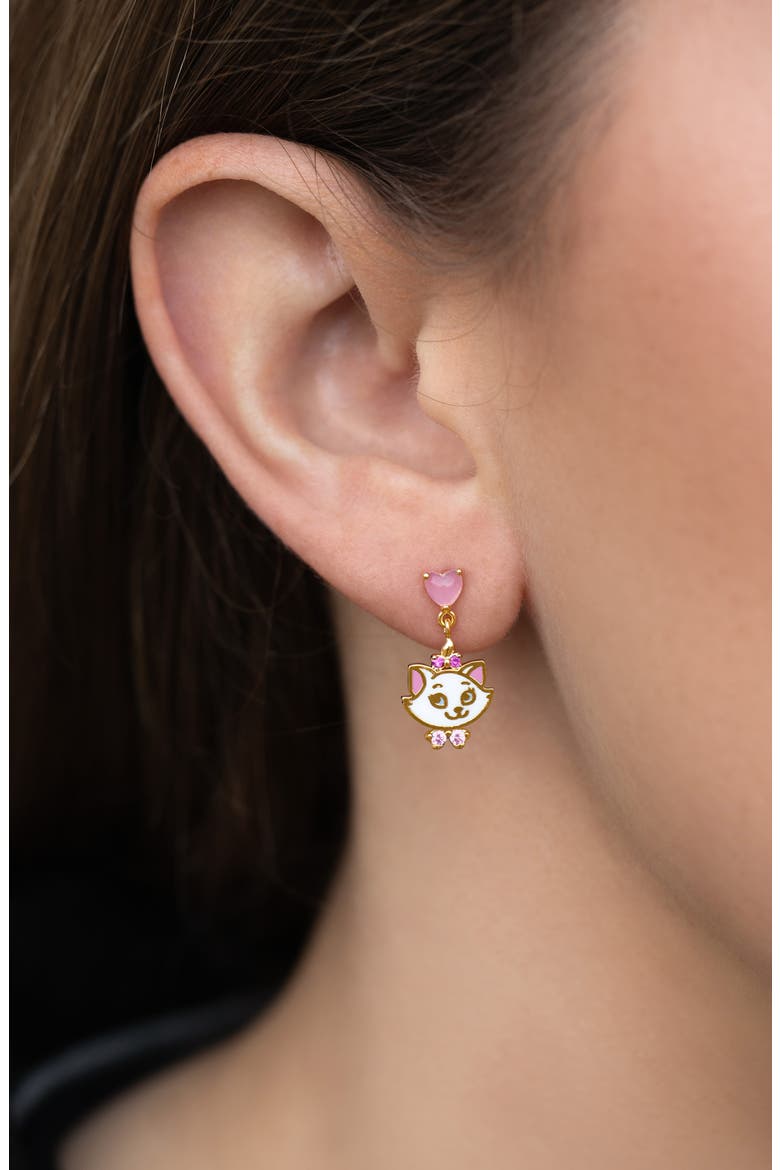 Disney Aristocats Marie Dangle Earrings, Alternate, color, GOLD