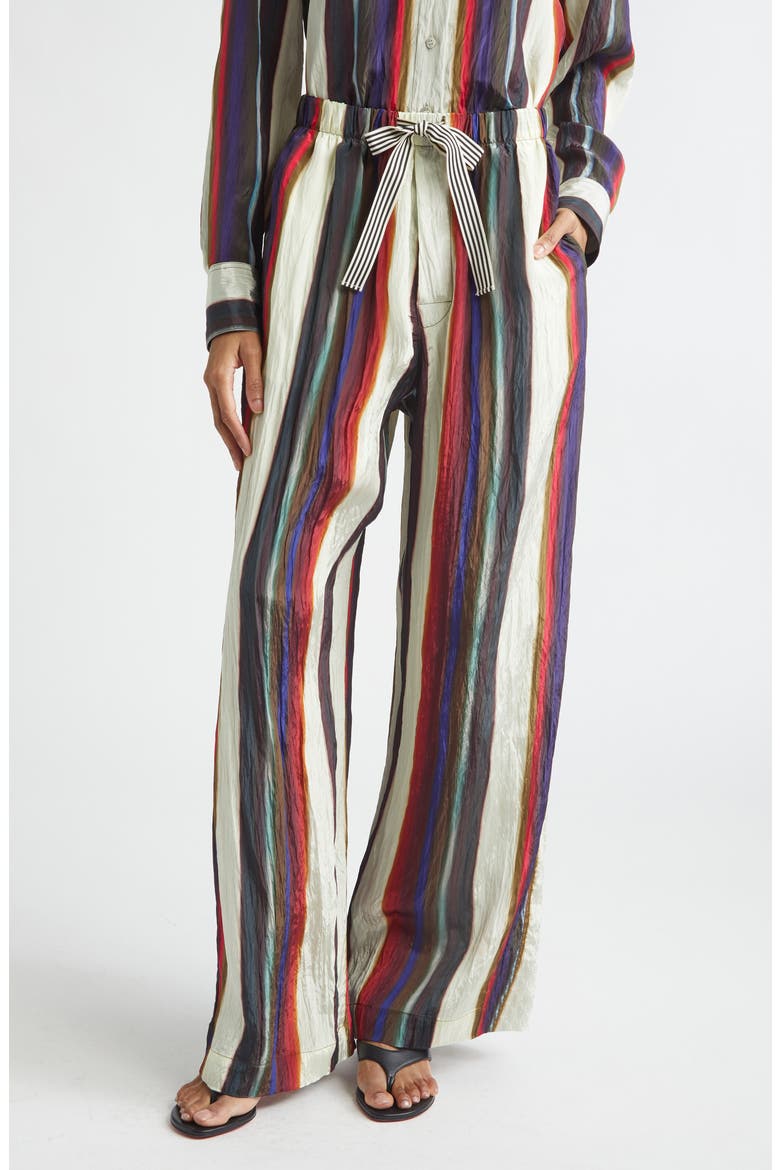 Morris Stripe Crinkled Pants, Main, color, CALLA LILY MULTI