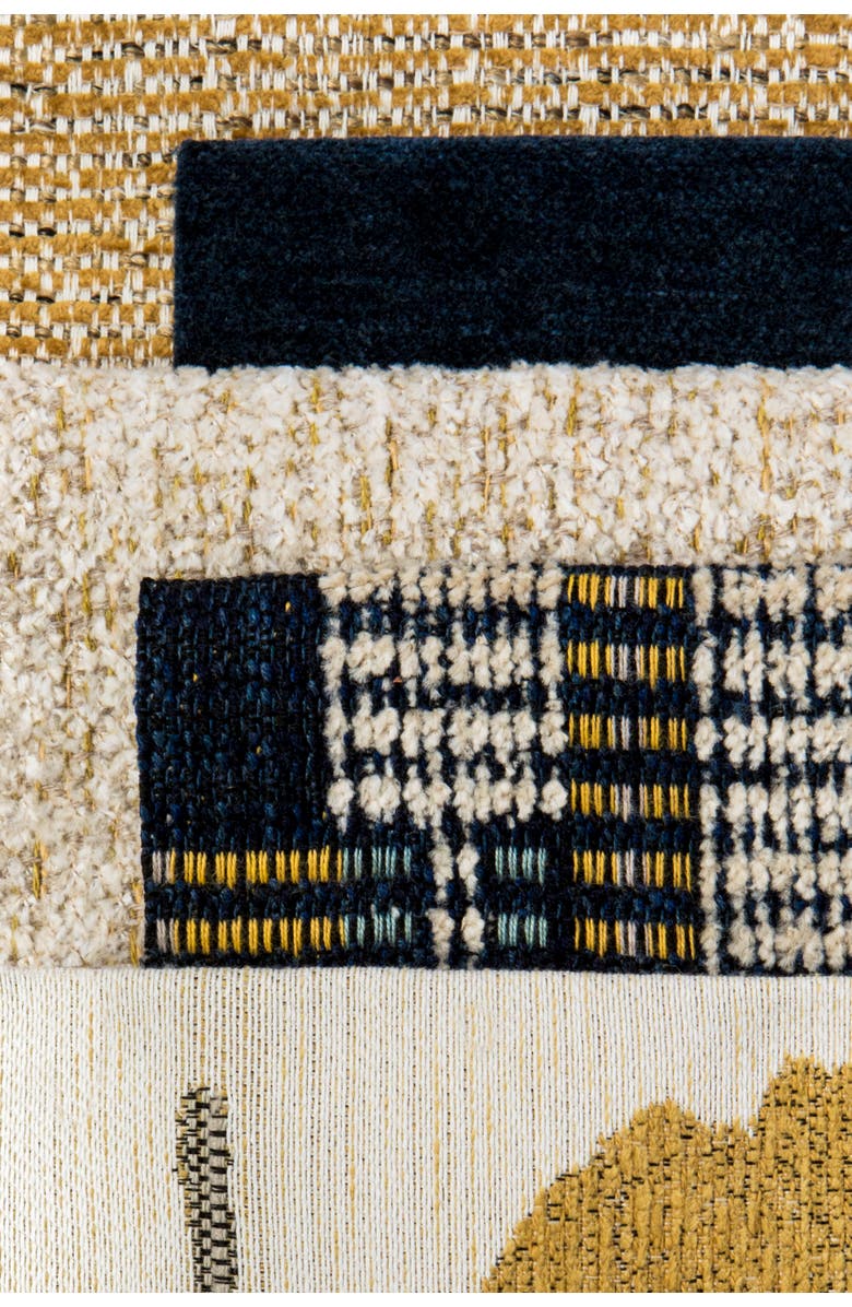 Elaine Smith Voyage Indigo textured with chenille Indoor & Outdoor Woven Accent Pillow, Alternate, color, Indigo