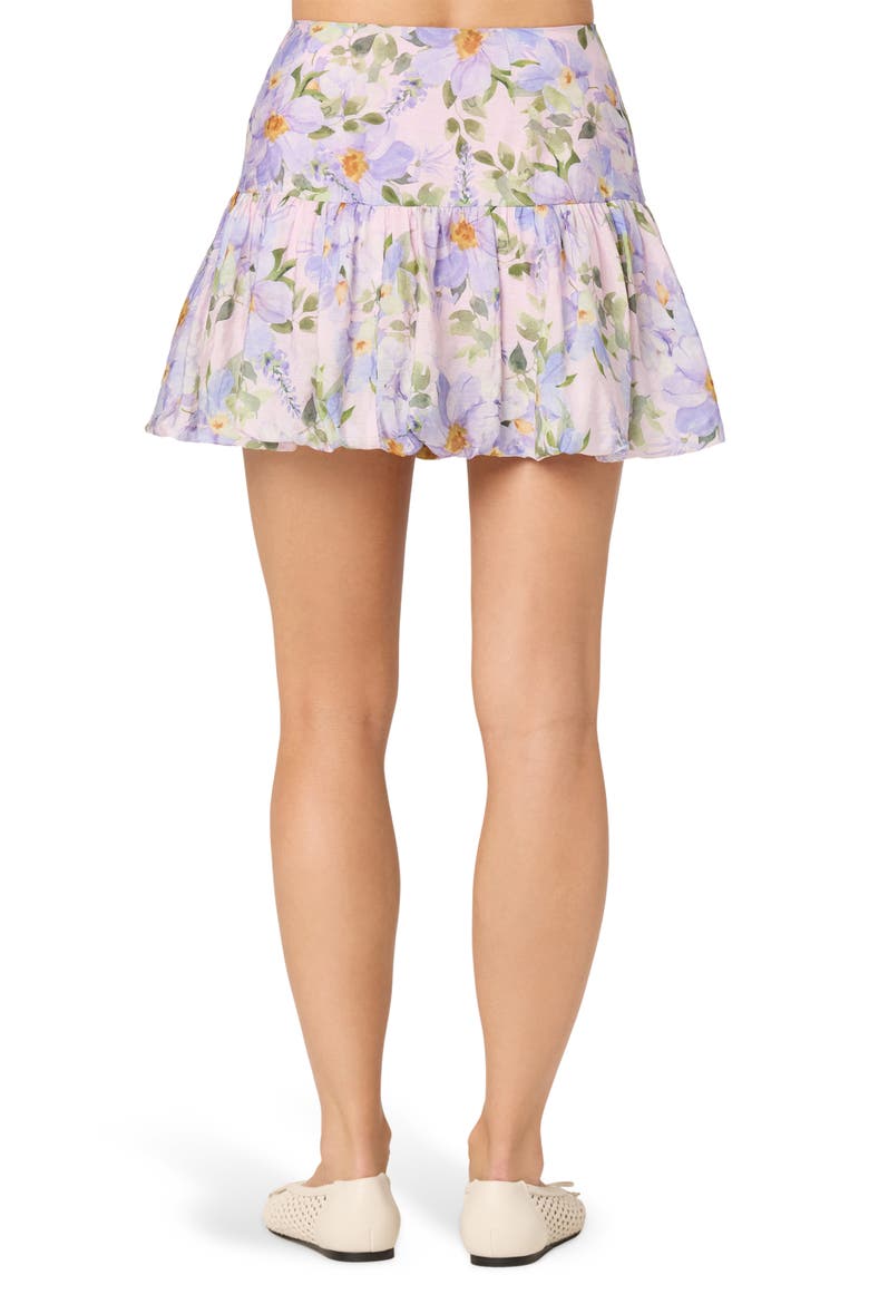 Alea Bubble Hem Miniskirt, Alternate, color, LILAC FLORAL