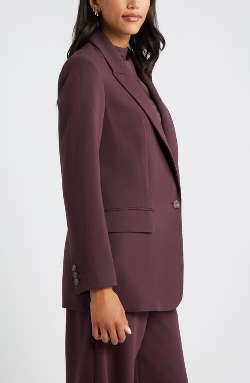 Open Edit The Icon Relaxed Blazer In Burgundy
