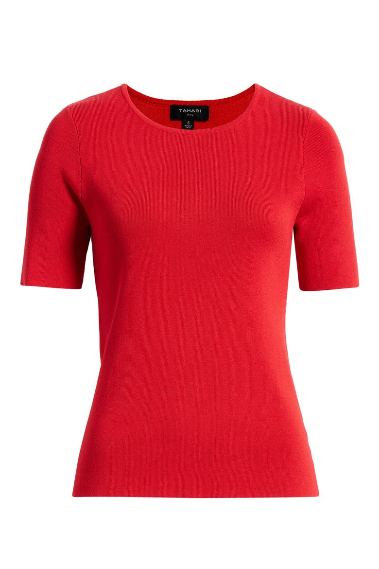 Short Sleeve Sweater, Alternate, color, LIPSTICK