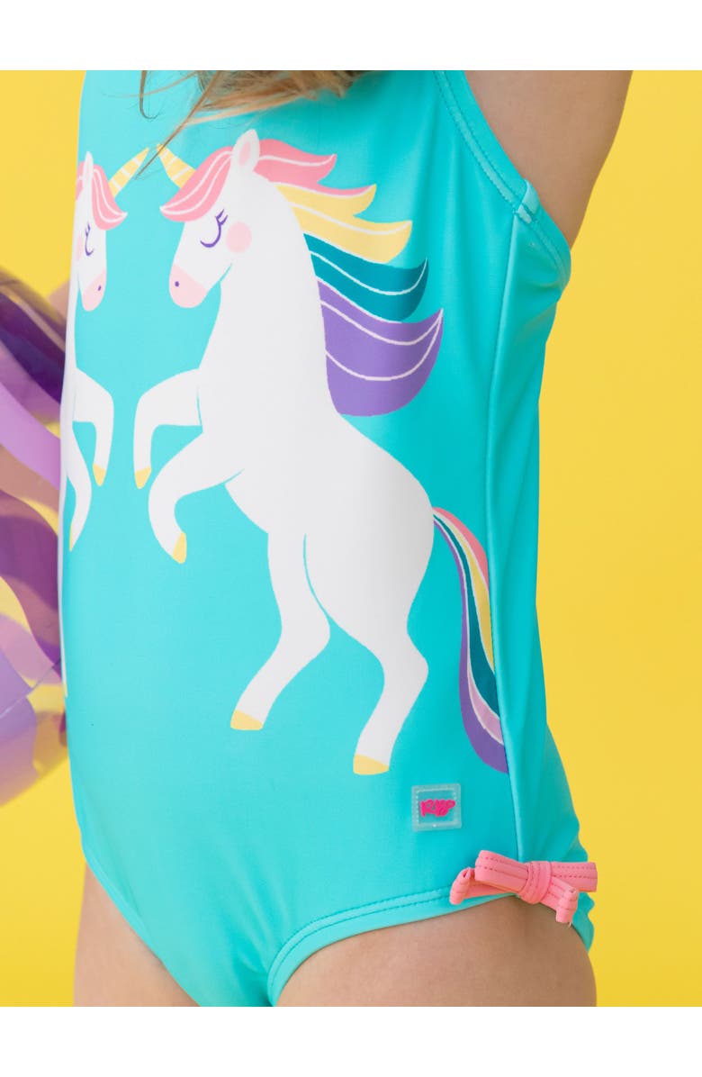 RuffleButts UPF50 Sun Protected Cross-Back One Piece, Alternate, color, Magical Unicorns