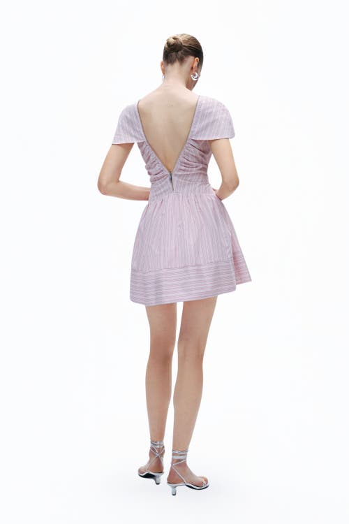 Nocturne Striped Mini Dress With Zipper Detail