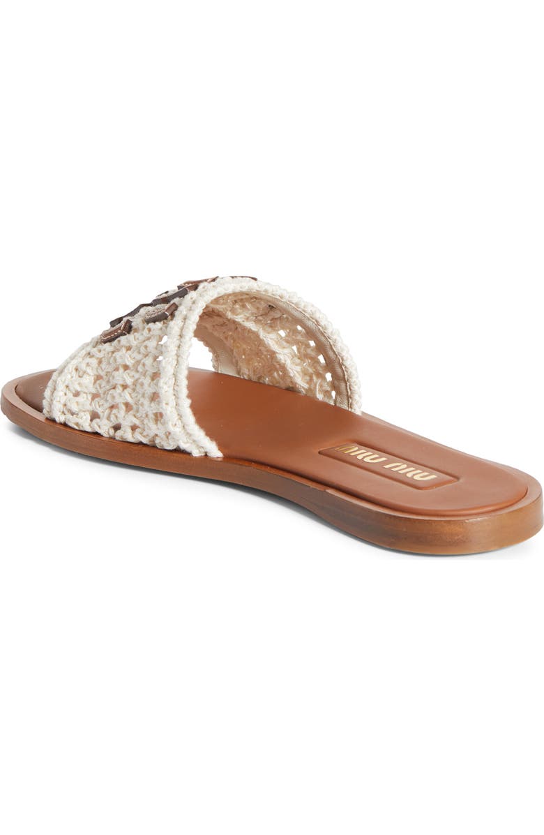 Miu Miu Crochet Slide Sandal, Alternate, color, Off White
