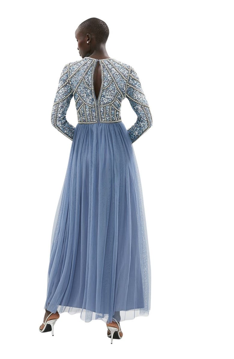 Coast Tulle Skirt Maxi Bridesmaid Dress, Alternate, color, Dusty Blue