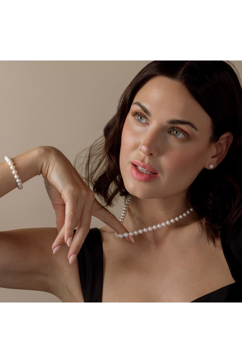 7.0-7.5mm White Freshwater Pearl Necklace, Bracelet & Earrings, Alternate, color, White Pearls