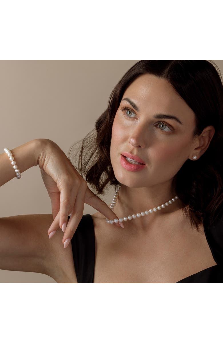 The Pearl Source Freshwater Pearl Necklace, Bracelet & Earrings, Alternate, color, White Gold