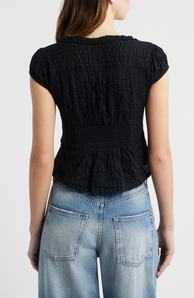 BDG Urban Outfitters Robyn Ruffle Cotton Lace Top, Alternate, color, Black