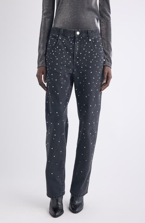 Isabel Marant Étoile Brinsa Stud Straight Leg Jeans In Black