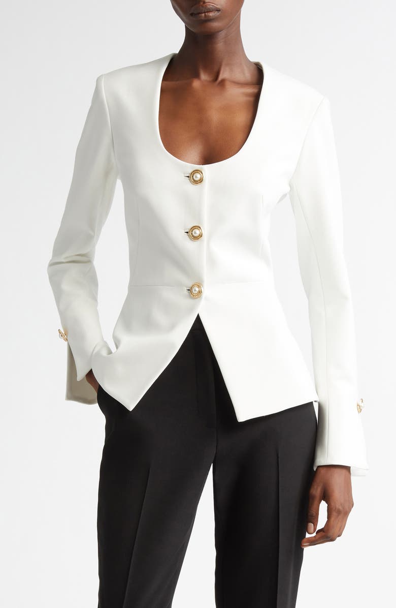 Lela Rose Button Detail Top, Main, color, 