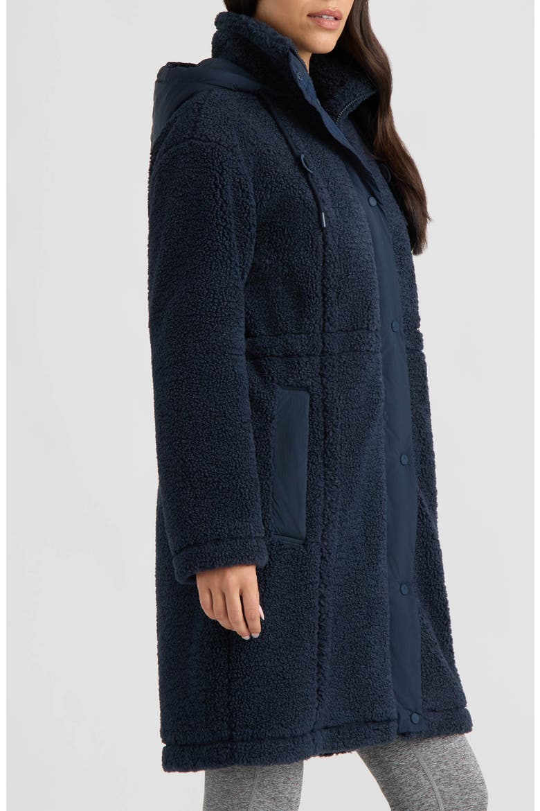 Iris High-Pile Fleece Longline Coat, Alternate, color, MIDNIGHT