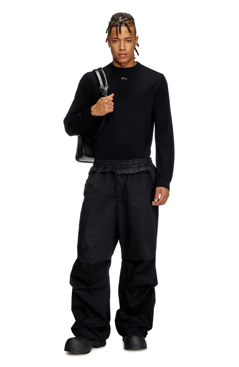 DIESEL<sup>®</sup> k-valiam Cutout Logo Wool Sweater, Alternate, color, Deep/ Black