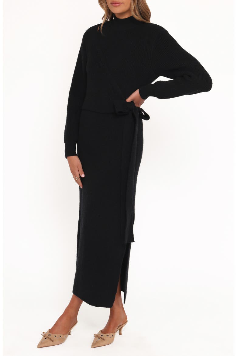 Aerin Long Sleeve Knit Dress, Alternate, color, BLACK