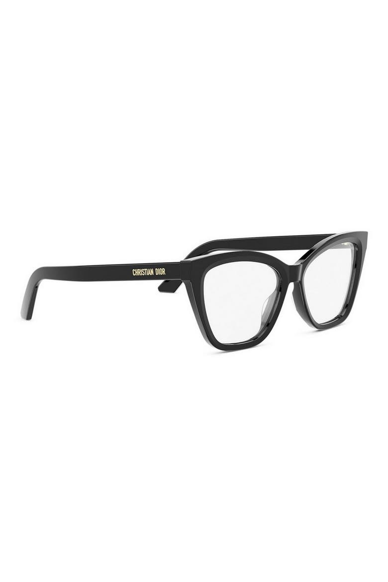 'DiorMidnight O B1I 54mm Butterfly Optical Glasses, Alternate, color, SHINY BLACK