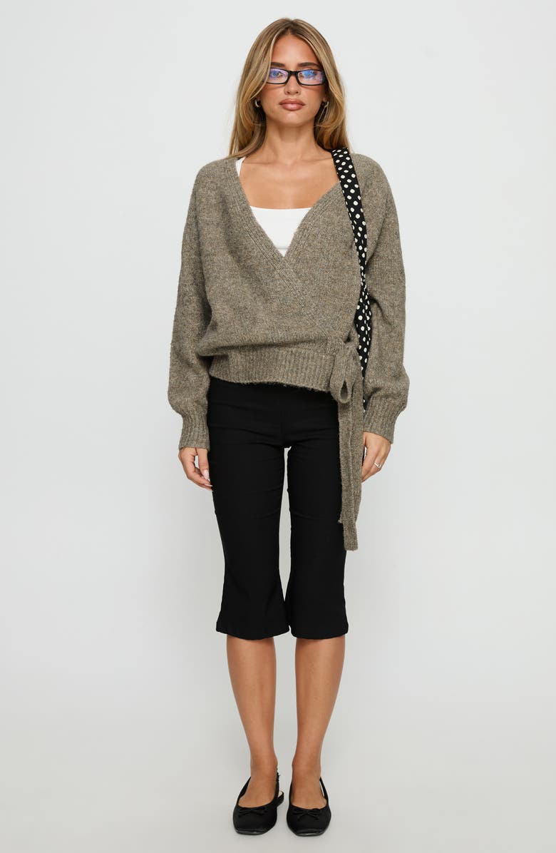 Princess Polly Daelan Wrap Cardigan, Alternate, color, Brown