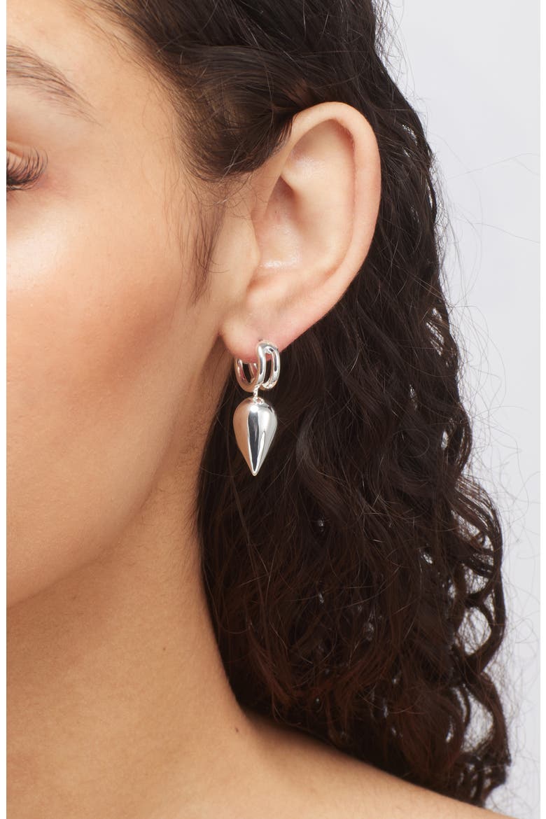Heart Huggie Hoop Earrings, Alternate, color, HIGH POLISH SILVER
