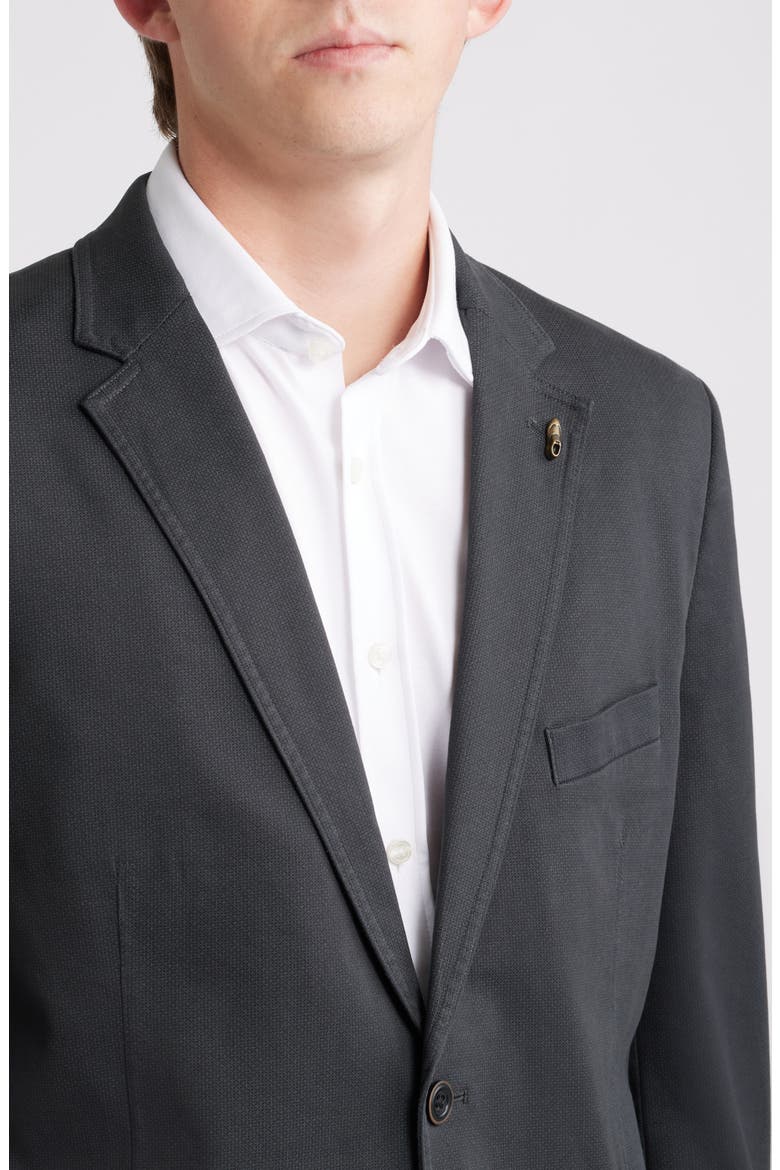 Black Microprint Stretch Cotton Sport Coat, Alternate, color, BLACK