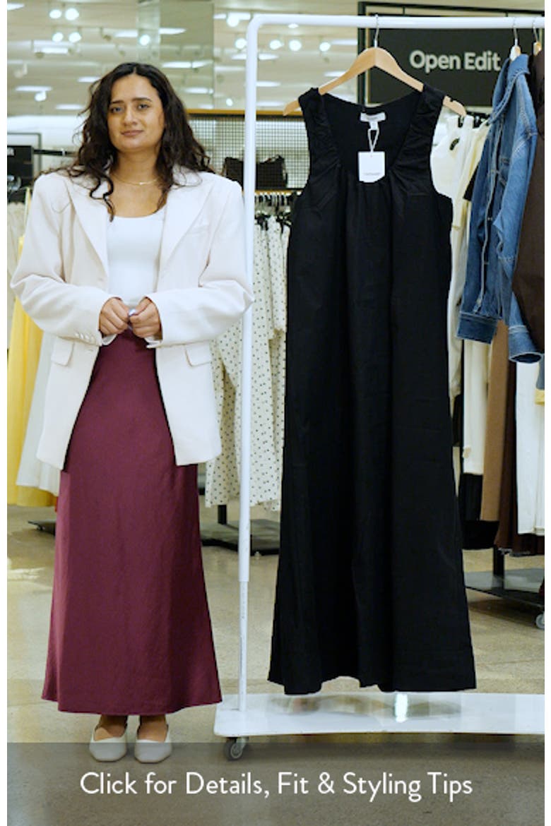 Ruched Cotton Poplin Maxi Dress video