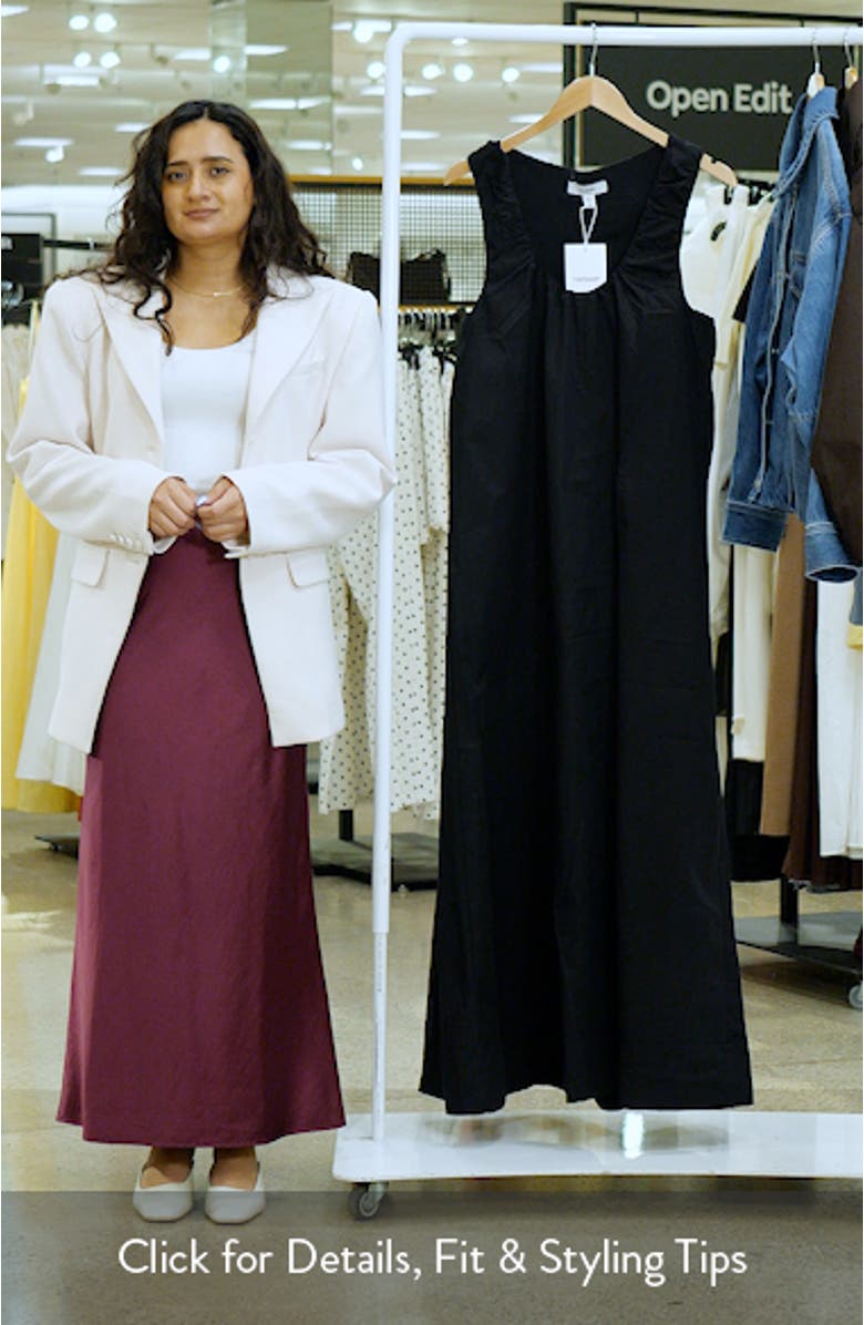 Ruched Cotton Poplin Maxi Dress, sales video thumbnail