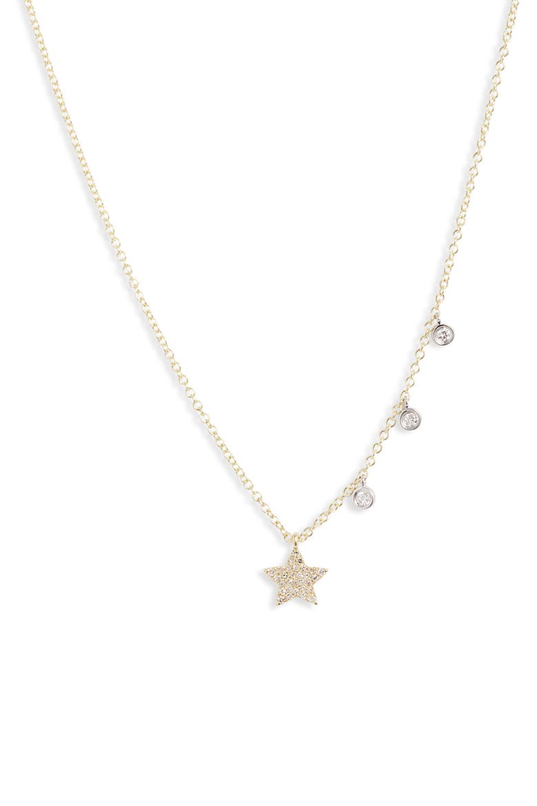 Diamond Pavé Charm Necklace, Main, color, YELLOW GOLD