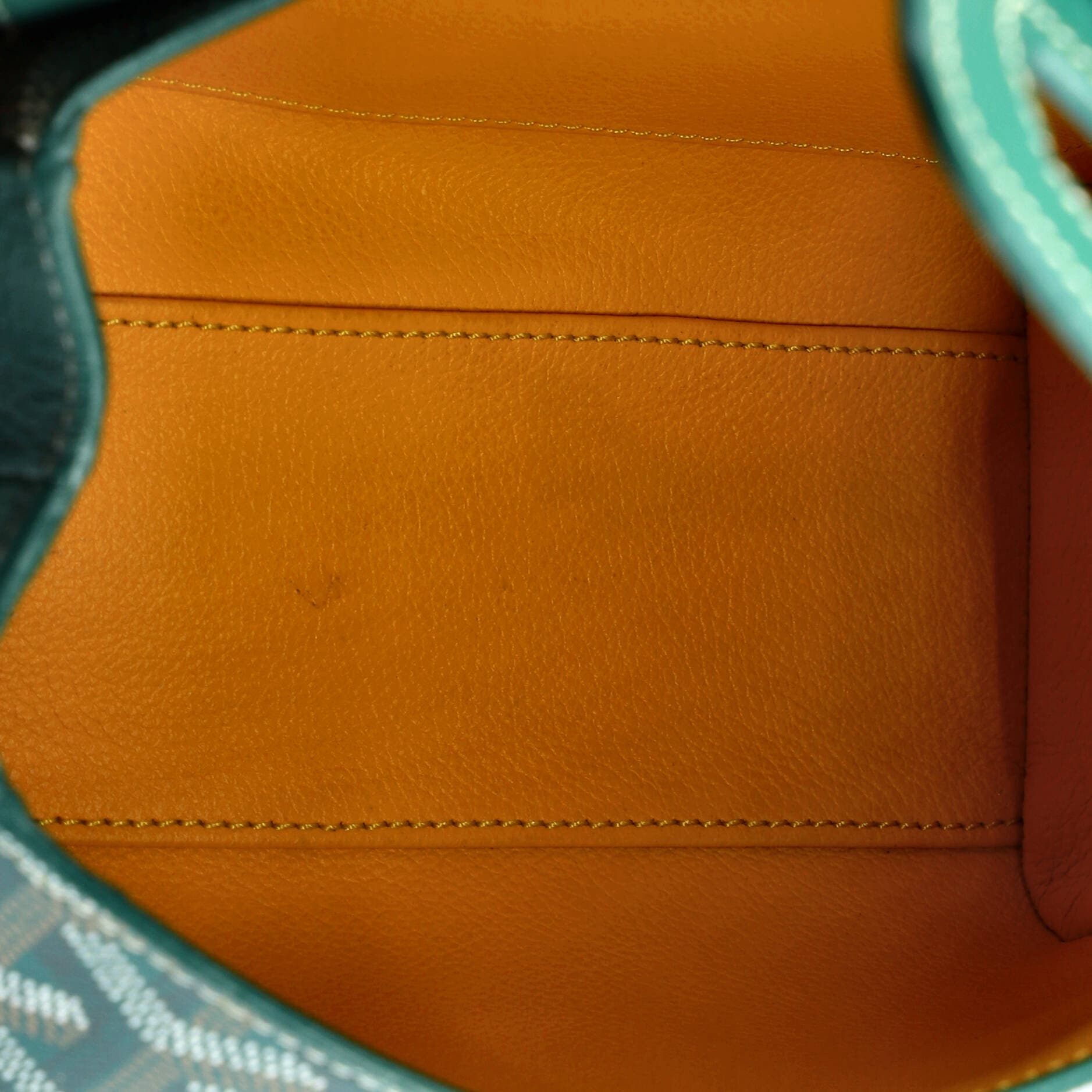 Pre-Owned Goyard Saigon Top Handle Bag Coated Canvas with Leather Mini, Alternate, color, Green