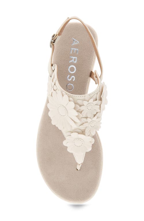 Shop Aerosoles Connie Flower Slingback Sandal In Eggnog Faux Leather